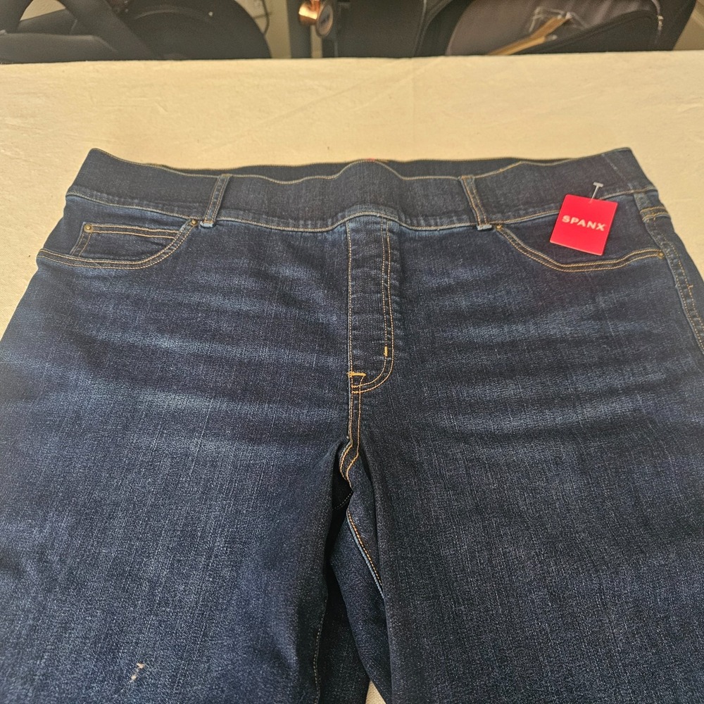 NWT SPANX 3X Ankle Skinny Jeans Dark Wash High Rise Pull On Stretch Denim Y2K - Picture 6 of 11